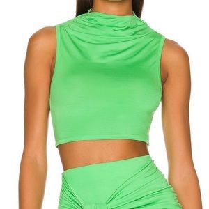 Neon Green Pixie Tank Top by Camille Coelho